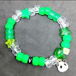 Handmade BTS V kandi bracelet with panda charm